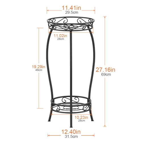 Bomclap Pflanzenständer Metall, 69cm Blumenständer Pflanzenständer, 2-stufige Blumentopf Ständer Blumentopfhalter für Drinnen & Draußen… – Ansicht 6