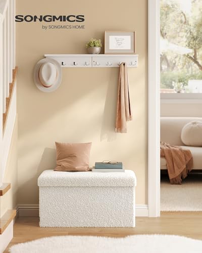 image for SONGMICS Storage Ottoman Bench, Storage Chest, 15 x 30 x 15 Inches, Fo