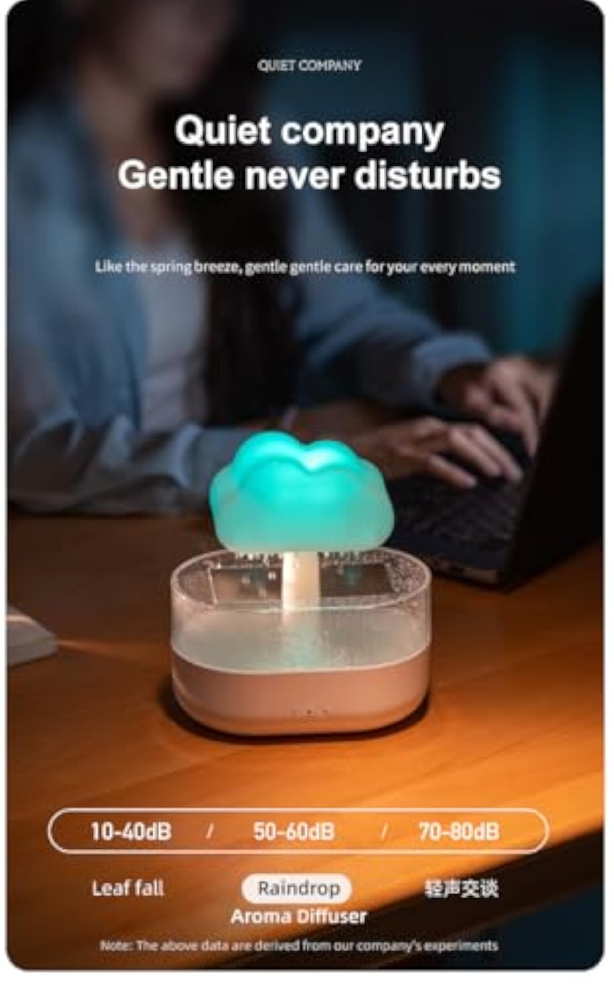 Rain Cloud Humidifier with LED Night Light