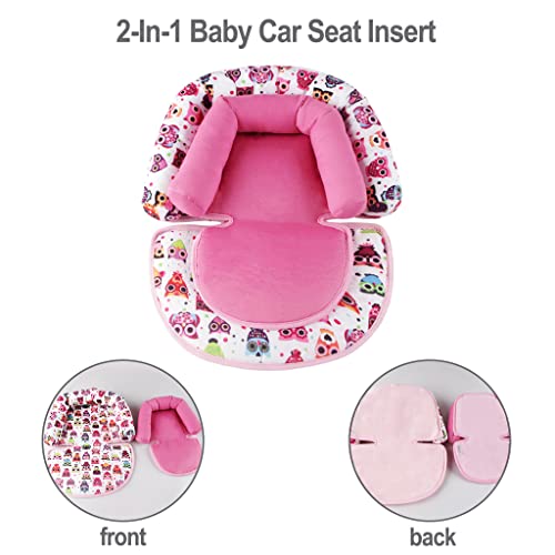 Aipinqi Baby Head Support For Car Seats, 2-In-1 Toddler Carseat Headrest Insert Cushion Soft Head Support Pillow Cushion For Newborn,Pink #TOP2