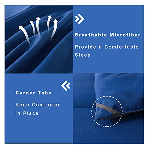 DOWNCOOL Twin Comforter Set -All Season Bedding Comforters Sets with 1 Pillow Case -2 Pieces Bed Set Down Alternative Comforter Set -Blue/Grey Twin Bedding Sets(64"x88") by DOWNCOOL - Used condition - Image 5