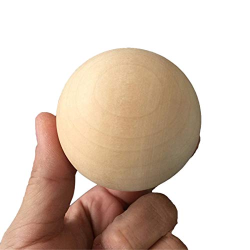 Sloane Holz Bastelkugeln - Runde Holzperlen Ohne Bohrung | Holzkugeln 30mm 50mm 60mm 70mm 75mm | Nat&uuml;rliche Holz Bastelkugel F&uuml;r DIY-Projekte Kunst Bastelbedarf