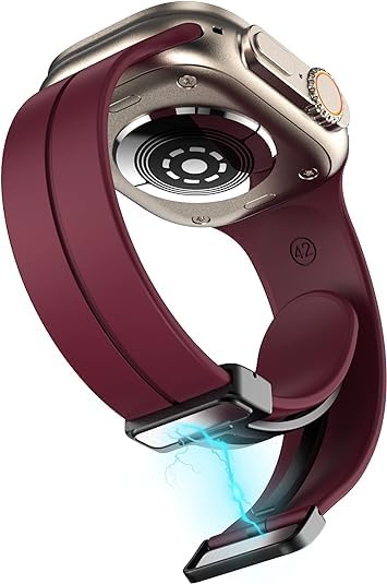 Image of Soft Silicone Sport Band Compatible with Apple Watch Ultra 49mm 45mm 44mm 42mm Magnetic Clasp Adjustable Strap For iWatch Series 10 9 8 7 6 5 4 3 2 1 SE Ultra 2nd gen (Only Strap, No Watch)