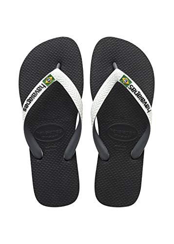 Havaianas Brasil Mix, Chanclas Cómodas, Duraderas y Ligeras, con Suela Antideslizante Unisex adulto, Black White, 35/36 EU