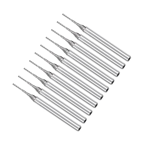 Image of Carbide End Mill Engraving Milling Bits, 0.7mm Bit Dia. 1 /8 inch Shank, CNC Cutting Router Bits Tool - (Applications: for PCB Machine), 10-Pieces