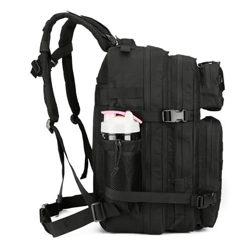 Lovelinks21 45L Tactical Assault Backpack 3 day assault pack with Molle Waterproof backpack Rucksack for Tactical Backpacks (Black)