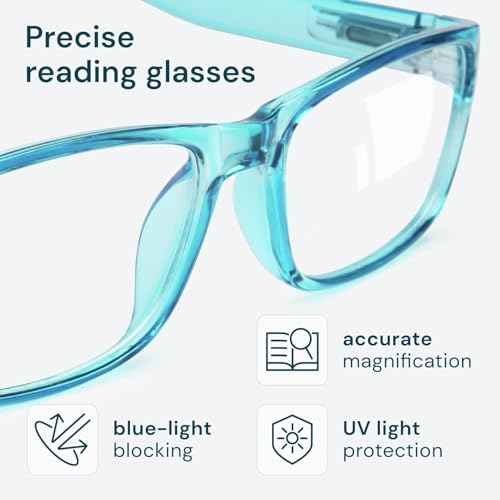 Image of Gaoye 5-Pack Reading Glasses Blue Light Blocking,Spring Hinge Readers for Women Men Anti Glare Filter Lightweight Eyeglasses (A1 mix color, 4.5x)