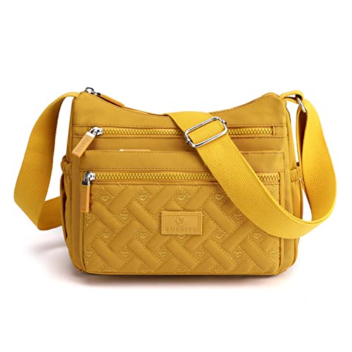 XUDREZ Sac à Bandoulière pour Femme, Sac à Bandoulière à Plusieurs Poches, Sac à Épaule, Sac de Voyage, jaune