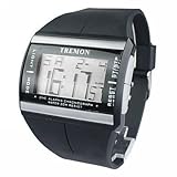 FENKOO Herren Beobachten digital Sportuhr LCD/Kalender/Chronograph/Alarm Caucho Band Armbanduhr