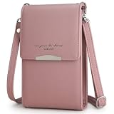 Newshows Handy Schultertasche Damen PU Leder 3,6-6,6 Inch Handytasche Crossbody Tasche Umhängetasche Geldbörse Mini mit Verstellbarem Schultergurt Kartenfächer