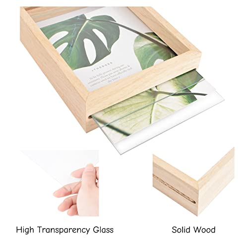 Cadres photo flottants en bois naturel lot de 2 style rustique
