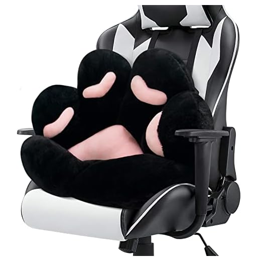 MOONBEEKI Cat Paw Cushion Chair Comfy Kawaii Plush Seat Cushions Shape Lazy Pillow for Gamer Chair 28"x 24" Cozy Floor Cute Seat Kawaii for Girl Worker Gift, Dining Room Bedroom Decorate Black