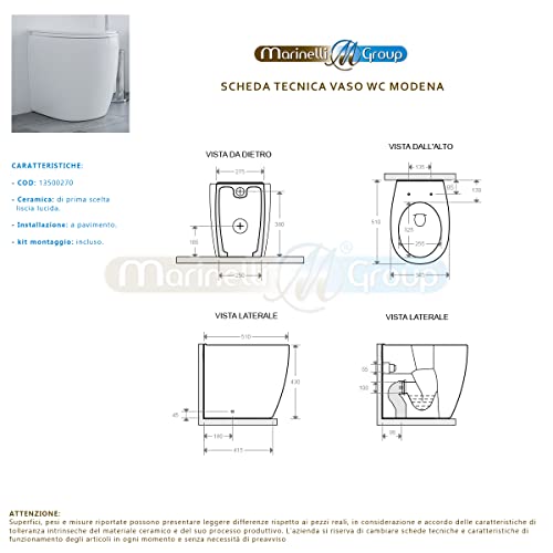 Sanitari bagno filomuro a terra Bidet e Vaso WC in...