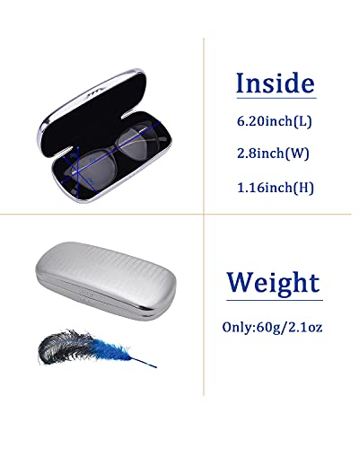 Philley Sunglasses Case Striped Aluminum Hard Shell Metal Spectacles Box Eyeglasses Case For Women & Men(Silver) #TOP4