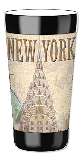 Mugzie16 Ounce Travel Mug - Drink Cup with Removable Insulated Wetsuit Cover - New York