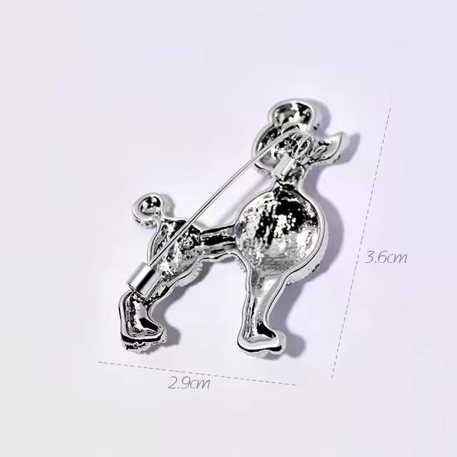 Image of Rhinestone Gold-Plated Poodle Dog Women's Brooches Pins Animal Lapel Collar Jewelry Accessories Cute Gifts