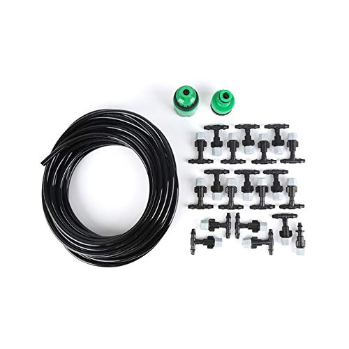 Outdoor Garden Plants Irrigator Patio Atrium Green House Misting Cooling System with Plastic Mist Nozzles(black) Jasnyfall