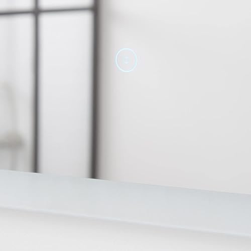 Miniatura 4 de Signature Hardware 442994 Araica Espejo de baño rectangular con luz LED sin marco de 20 pulgadas de ancho x 28 pulgadas de alto, sensor táctil