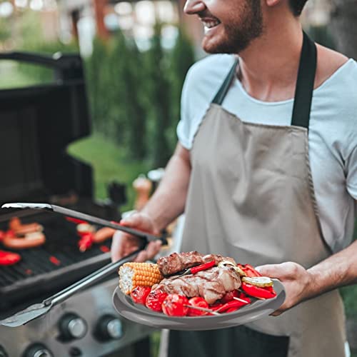 16 Piece Plastic Plates,Ultra-Durable 10 Inch Dinnerware Plates In Grey,Dishes Set,Reusable Camping Plates With Knives,Forks And Spoons,Bpa-Free,Microwave And Dishwasher Safe (Grey) #TOP2