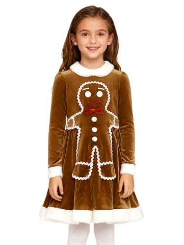 Costume de bonhomme en pain d'épice pour fille robe de princesse