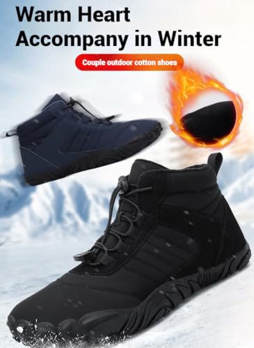 Barefoot Shoes Women Men, Winter Warm Comfortable Non-Slip Barefoot BootsWide Toe Box Winter Hiking Boots2