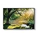 Framed Sunset Forest Landscape Wall Art, Horizontal Green Tree Canvas Artwork for Walls, Woodland Lake Scenery Photography Picture, Peaceful Print for Living Room Bathroom Office Wall Decor, 24x36 In