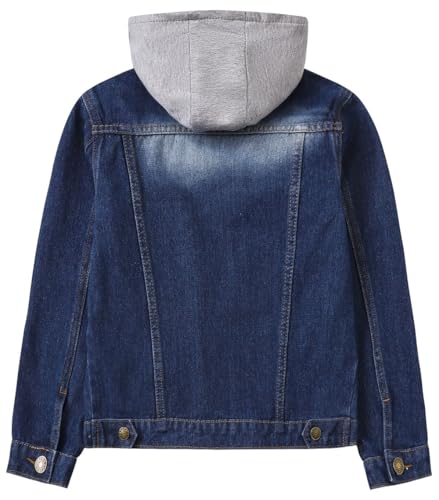 Cromoncent Boys Girls Hooded Denim Jacket Infant Toddler Kids Jean Jacket with Hood2