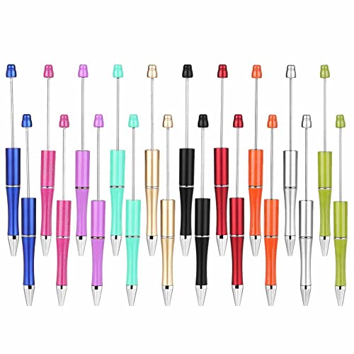 Penna a sfera in plastica con perline e perline