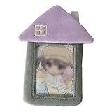 MQFHDTNF トレカケース ワンドア ふわふわ お部屋模様 推し活 写真入れ 写真ケース チェキケース カードケース トレカ保護アイテム トレカホルダー キーホルダー付き 定期入れ もこもこ めっちゃ可愛い (グレー) [並行輸入品]