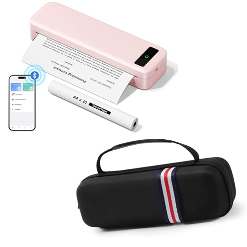 Imprimante portable A4 sans encre TATTMUSE rose idéale contre les pannes d'encre