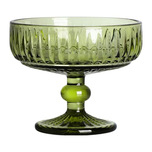 WAIT FLY Vintage Embossed Stripe Glass Dessert...