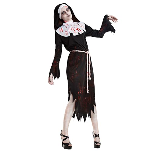 Costume zombie nonne adultes set deguisement halloween fête theme