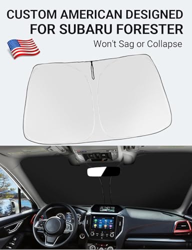 Image of Proadsy 2026 Upgrade Front Windshield Sun Shade Foldable Sunshade Protector Custom Fit 2019-2024 Subaru Forester Crossover Base Premium Sport Limited Accessories