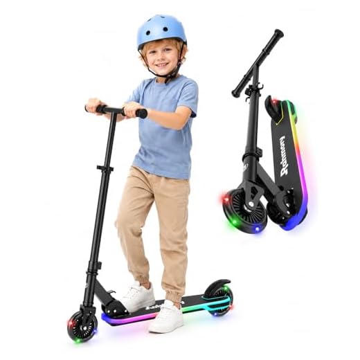 Rahmory Kick Scooter for Ages 5-12,Kid, Teens. Max Load 155 LBS. Foldable, Lightweight, with Light up Wheels and Dynamic Light Deck, Teen and Adults, 3 Adjustable Levels. (Black, 5+)