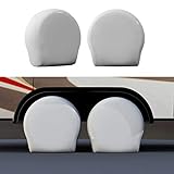 TCP Global Set of 2 Waterproof Vinyl RV Wheel & Tire Covers, Fits 26.75