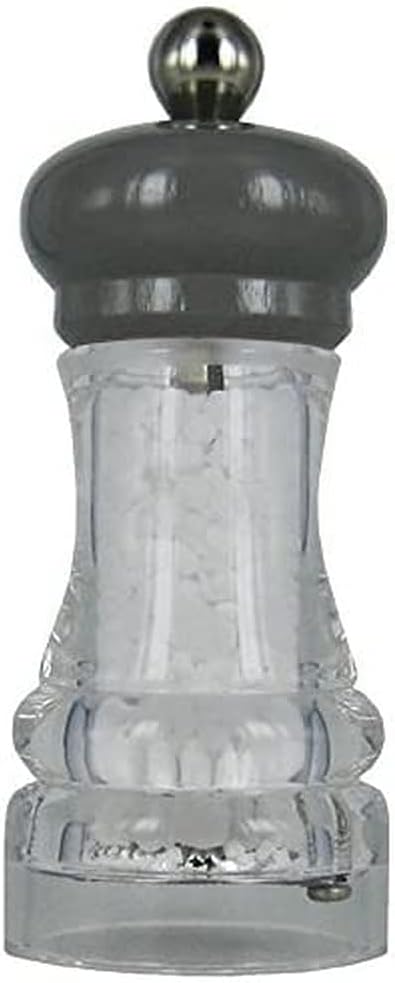 Marlux 4-1/3-Inch Salt Mill, Clear Acrylic with Beech Wood Top, Grey