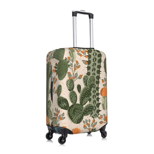 Green Cactus Print Luggage Suitcase Cover Protector Luggage Washable Covers With Concealed Zipper3