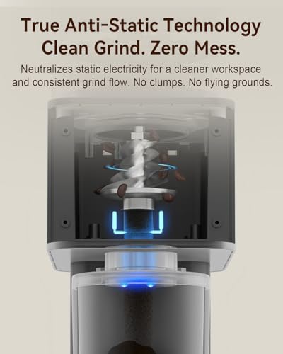 Image of MOKKOM Electric Conical Burr Coffee Grinder with Removable Coffee Scale, Anti-static Coffee Bean Grinder, 31 Grind Settings and Precision Timer for Espresso Pour Over, French Press Black