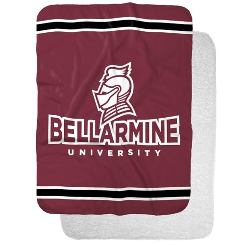 Bellarmine University Primary Logo Stripes Sherpa Blanket, Warm Soft Cozy 30"X40"