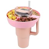 MEETI Snack Bowl for Stanley Cup, Reusable Snack Ring Compatible with Stanley Quencher H2.0 30OZ / 40OZ Tumbler with Handle, Stanley Cup Accessories, Snack Bowl (Pink, 40OZ)