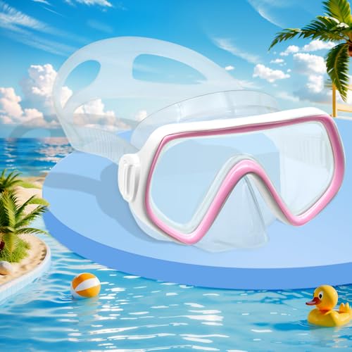 mizikuu Taucherbrille Kinder, Verstellbares Schwimmbrille 4-16 Jahre Schnorchelmaske Jungen Mädchen Anti Nebel Tauchmask...