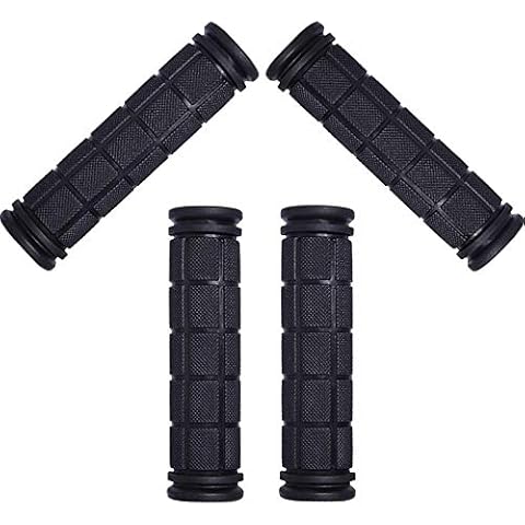 2 Pairs Bicycle Handlebar Bike Non-Slip Rubber Mushroom Grips for BMX MTB Road Mountain Kids Boys Girls (Black) Cover