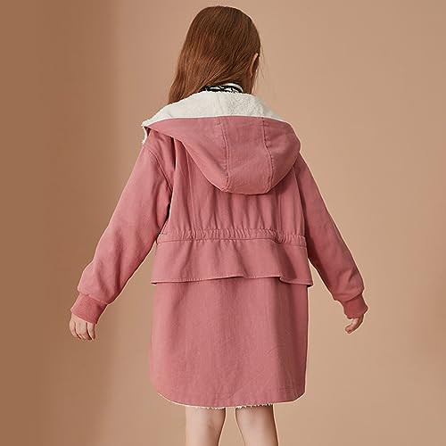 Girls Jacket Winter Fleece Jacket Wear Plush Overcoming Cotton Coat Fleece Lined Thicken Puffer Coat hooded4