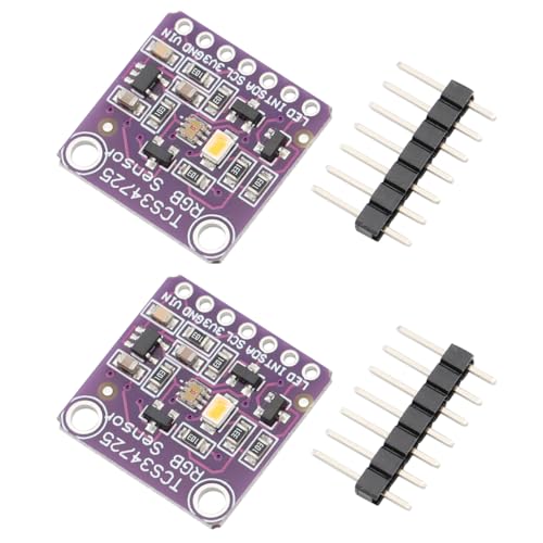 DEWOTHV TCS34725 Módulo de Detección de Sensor de Color de luz RGB Módulo de Placa de Desarrollo Filtro de Bloqueo de Infrarrojos de Bajo Consumo para Arduino(Paquete de 2)