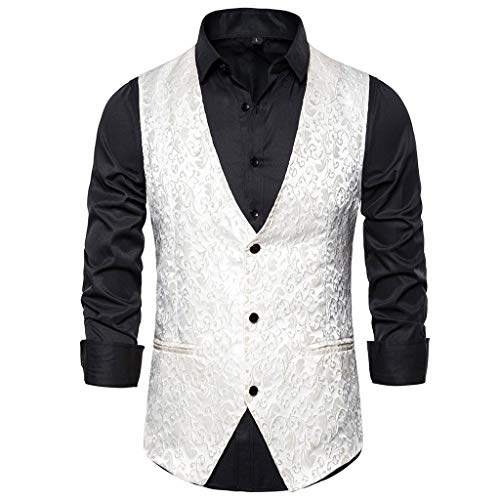 LHWY Camisa de Hombre Chaleco de Traje Slim Fit Business Wedding Chaleco...