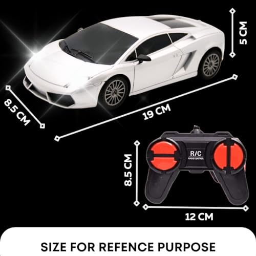 Image of KIDZYMON RC Car High Speed Mini 1:24 Scale USB Rechargeable Remote Control Car for Kids | Racing Car I White Colour