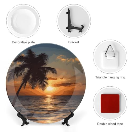 Plato decorativo de cerámica 7 pulg con soporte miniatura 3