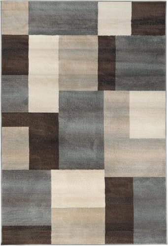 Image of SUPERIOR Clifton Indoor Plush Area Rug, Easy Clean, 8'x10', A Grey