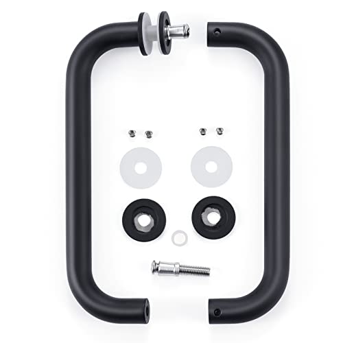 Ranbo Shower Glass Door Handle, 203mm (8 Inch) Hole Centres, Matt Black, 304 Stainless Steel, 1.0mm Thick Tube - Image 3