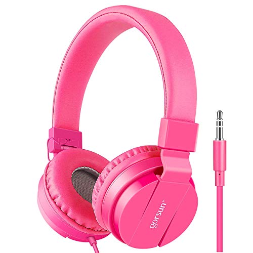 Kids Headphones, Gorsun Lightweight Stereo Foldable Wired Headsets for Kids Adults Adjustable Headb